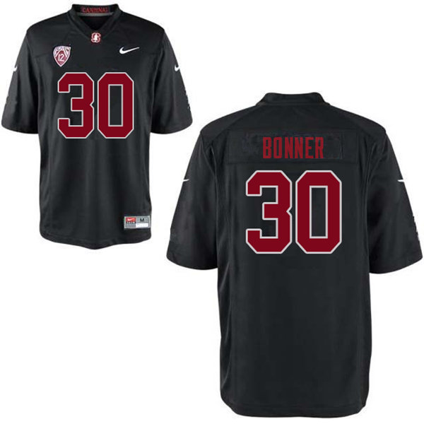 Men #30 Ethan Bonner Stanford Cardinal College Football Jerseys Sale-Black